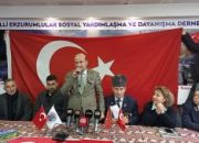 Nazilli Erzurumlular Derneği’nde bir araya gelen sivil toplum kuruluşları, Türk bayrağı indirilmesine sert tepki gösterdi. 